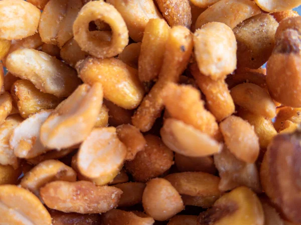 Lot Salted Roasted Nuts — Stockfoto