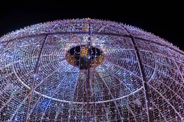 Illuminated Outdoor Christmas Ball — Stok fotoğraf