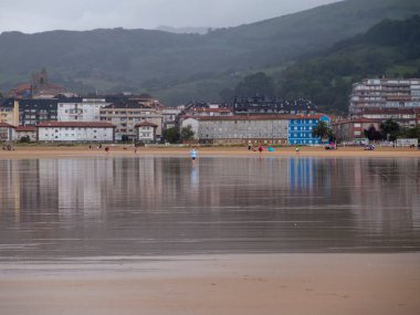 laredo beach in the north of spain a cloudy day
