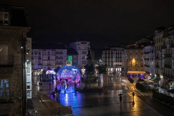 Christmas decoration in the center of the city of Vitoria in northern Spain
