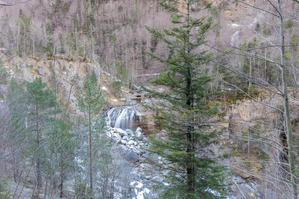 Waterfall Ordesa National Park Winter — Stock Photo, Image