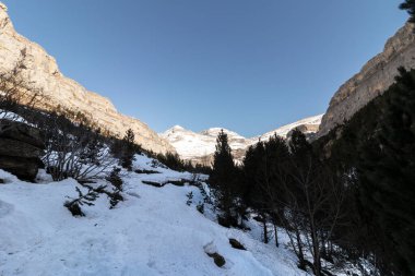 ordesa national park in the spanish pyrenees in winter
