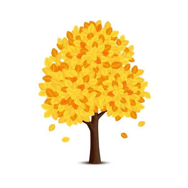 Arbre à feuilles jaunes — Image vectorielle