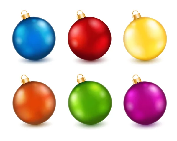 Ensemble de boules de Noël de couleur — Image vectorielle