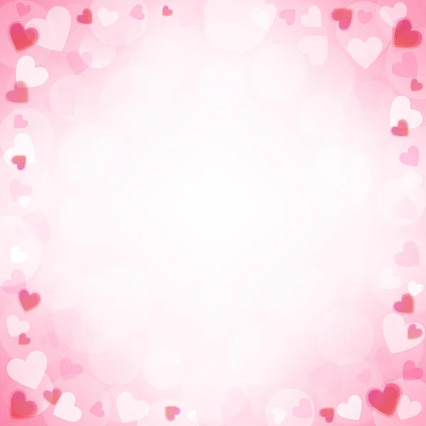 Bakgrund med rosa hjärtan — Stock vektor