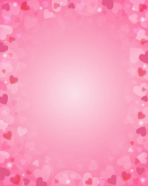 Roze achtergrond van harten — Stockvector