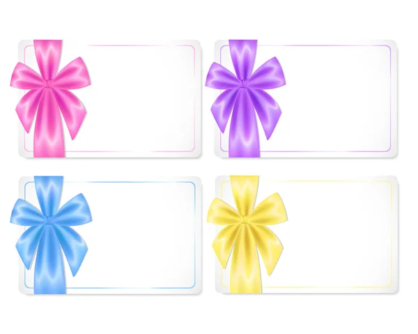 Set of cards with coloured ribbons — Stock Photo, Image