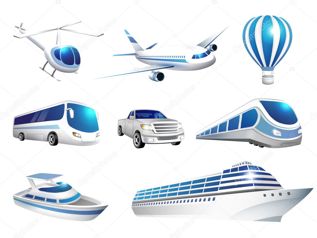 Сollection of icons transport