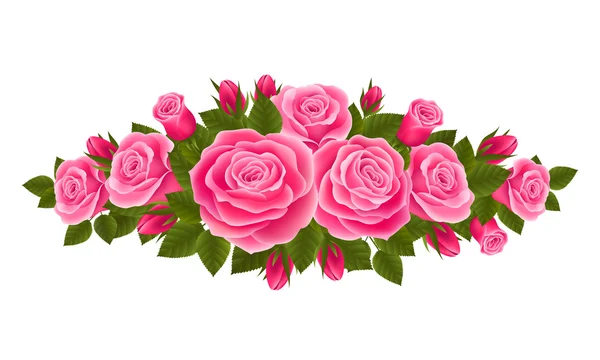 Красивая граница роз — стоковый вектор