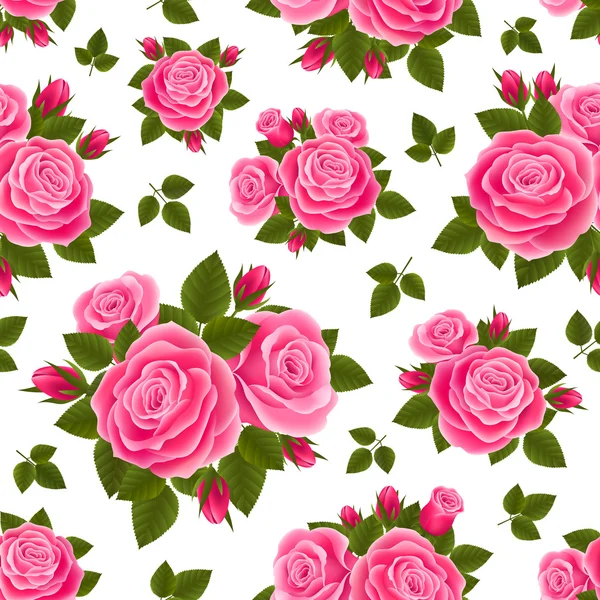 Wzór różowy róż — Wektor stockowy