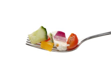 salata çatalı üzerinde