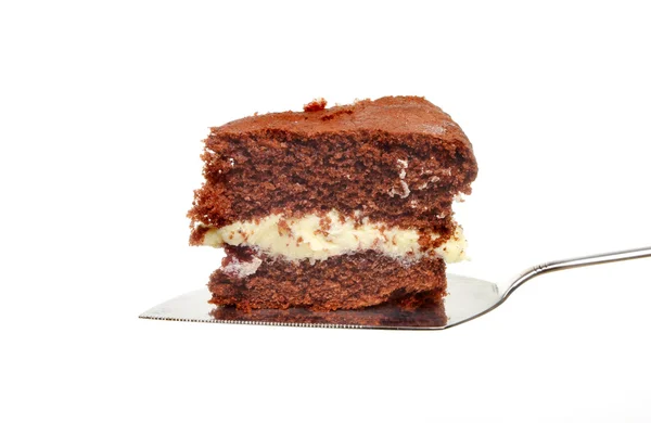 Chocolate cake on slice — Stockfoto
