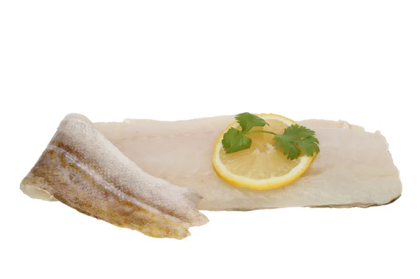 Cod fillet and lemon — Stock Photo, Image