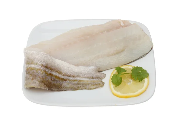 Cod fillet on plate — Stock Photo, Image