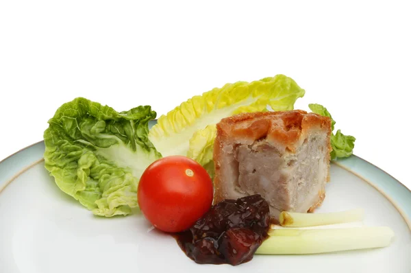 Pork pie gedeelte — Stockfoto