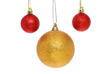 Kırmızı ve altın baubles