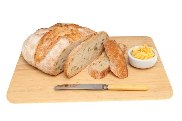 Rustik limpa bröd ombord — Stockfoto