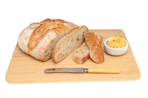 Pane rustico su tagliere — Foto Stock