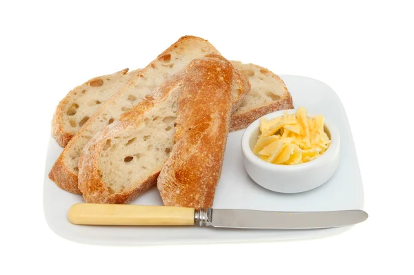 Rustic bread on a plate — Stock Photo, Image