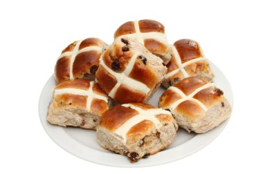 Hot cross buns bir plaka üzerinde
