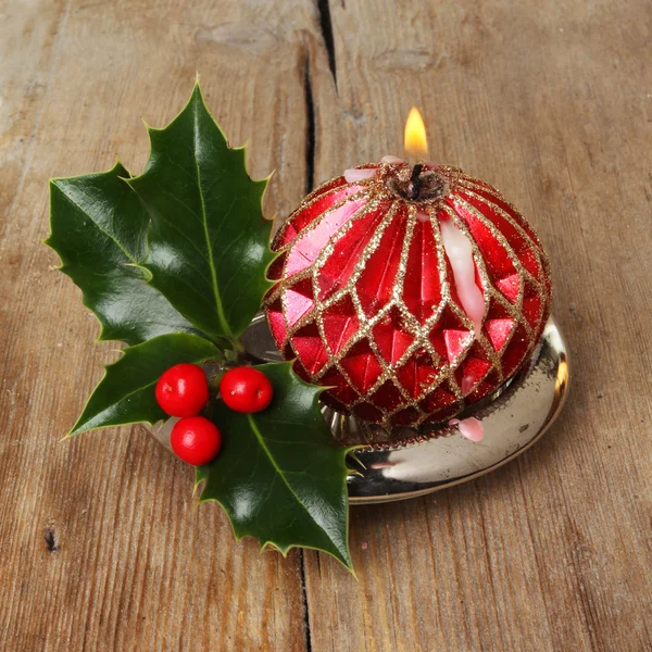 Decoratieve kerst kaars — Stockfoto