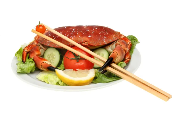 Crab and chopsticks — Stock Photo, Image