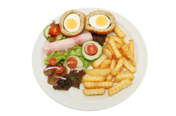 Salada de presunto de ovo escocês — Fotografia de Stock