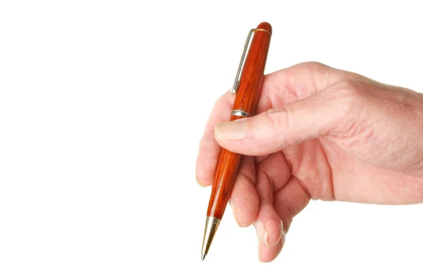 Pen in de hand Rechtenvrije Stockafbeeldingen