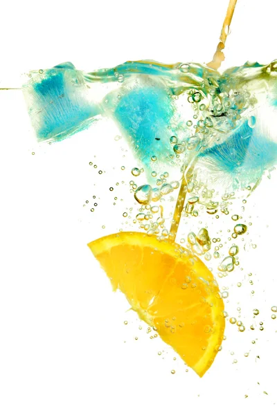 Orange ice and bubbles — Stock Photo, Image