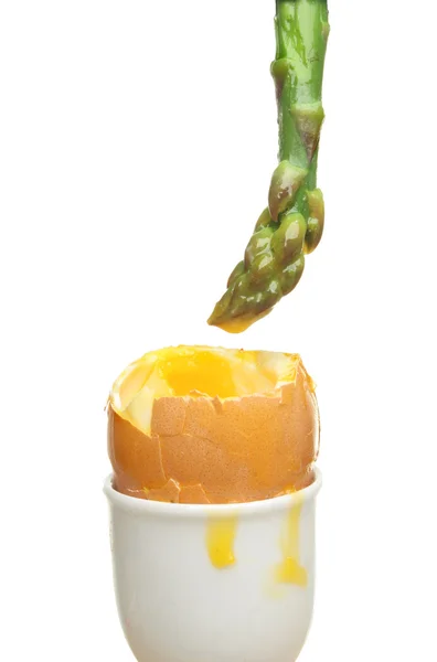 Asparagus and boiled egg — Stock Photo, Image