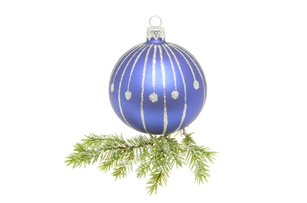 Christmas bauble and pine needles — Stock Photo, Image