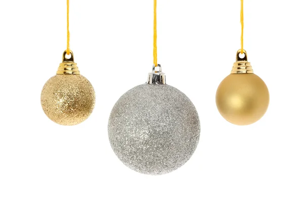 Gold and silver baubles — Stock Photo, Image