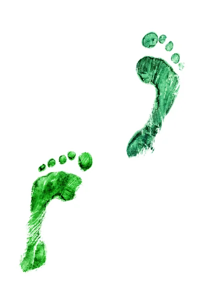Zöld lábnyomokat pár — Stock Fotó