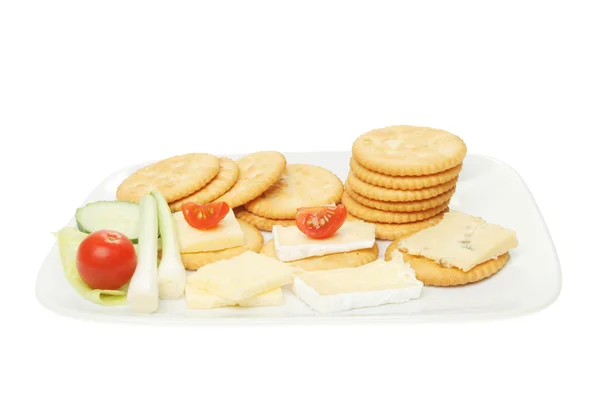 Biscuits cheese and salad — Stock Photo, Image