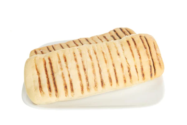 Pannini bread on a plate — Stock Photo, Image
