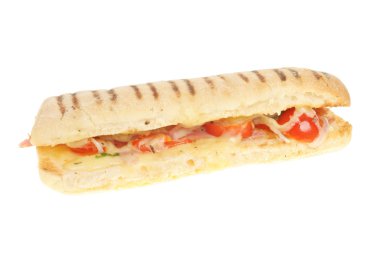 jambon, peynir ve domates pannini