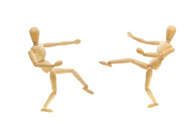 Kavga iki sanatçı manequins