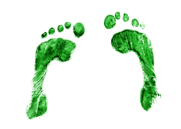 Pair of light green footprints — Stock Photo, Image