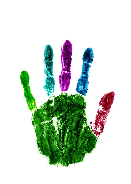 Multi colored hand print — Stock Photo, Image