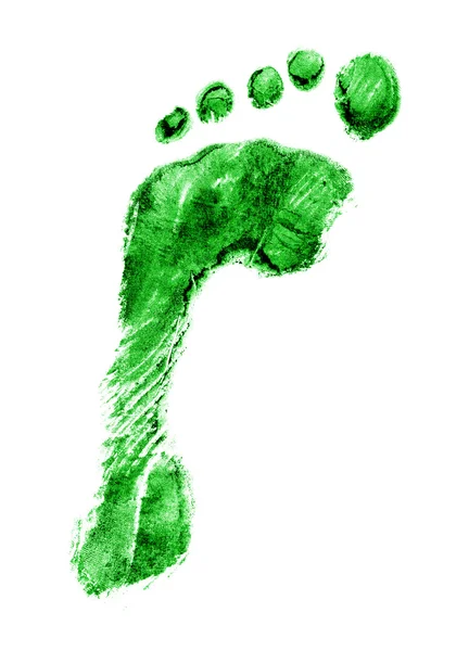Empreinte pied gauche vert — Photo