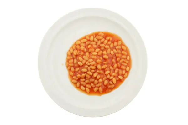 Baked beans on a plate — Stock Photo, Image