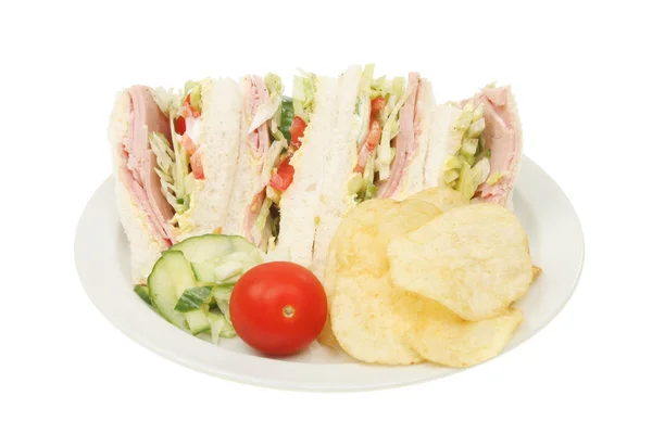 Sandwich salade de jambon et garniture — Photo