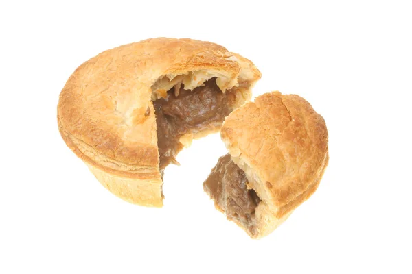 Meat pie with slice cut out — Stock Photo, Image