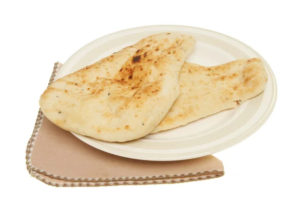 Naan bread on a plate — Stock Photo, Image