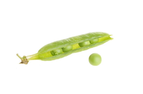 エンドウ豆の鞘と単一のエンドウ豆 — ストック写真