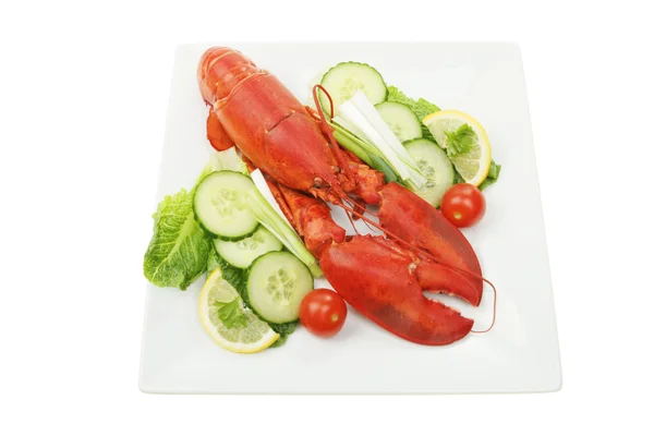 龙虾和沙拉 — 图库照片