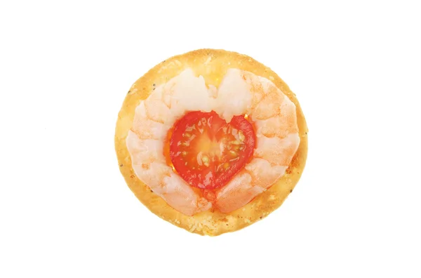 Prawn and tomato canape — Stock Photo, Image