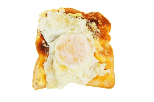 Gebakken ei op toast — Stockfoto