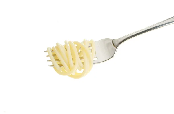 Spaghetti auf einer Gabel — Stockfoto