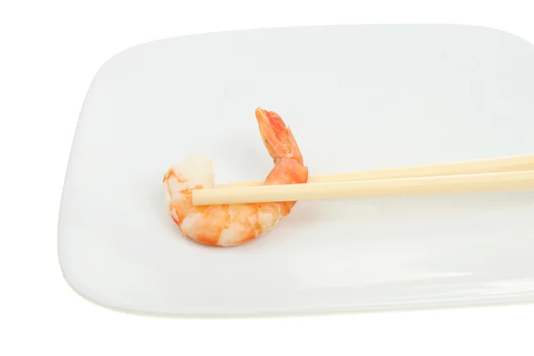 Prawn and chopsticks — Stock Photo, Image